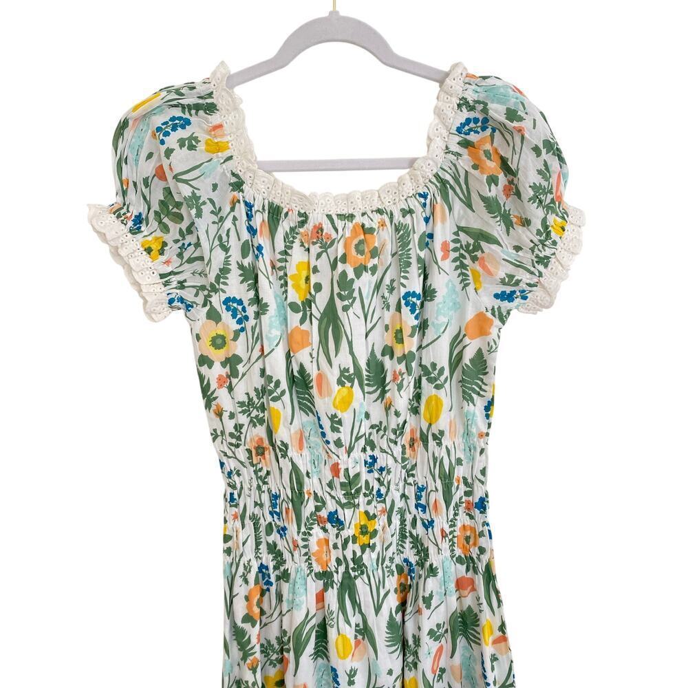 Olivia James The Label Josie Off The Shoulder Floral Puff Sleeve Midi Dress - Picture 6 of 11